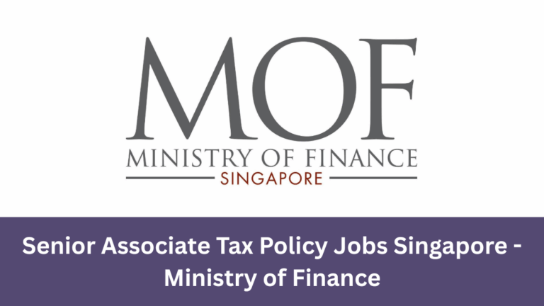 Senior Associate Tax Policy Jobs Singapore - Ministry of Finance