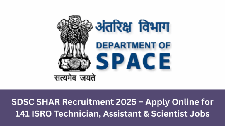 ISRO SDSC SHAR recruitment 2025 official notification banner