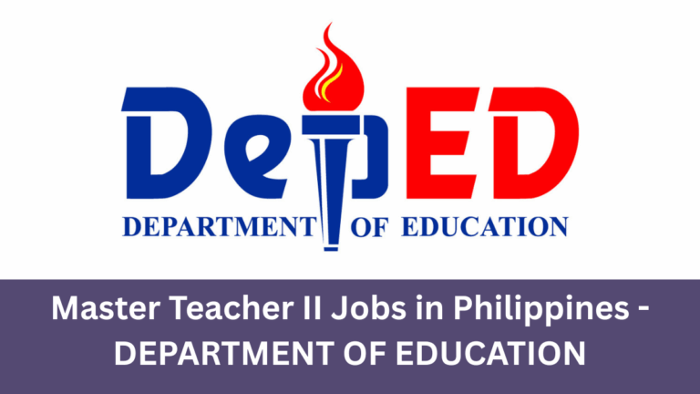 Master Teacher II Jobs in the Philippines - DEPARTMENT OF EDUCATION