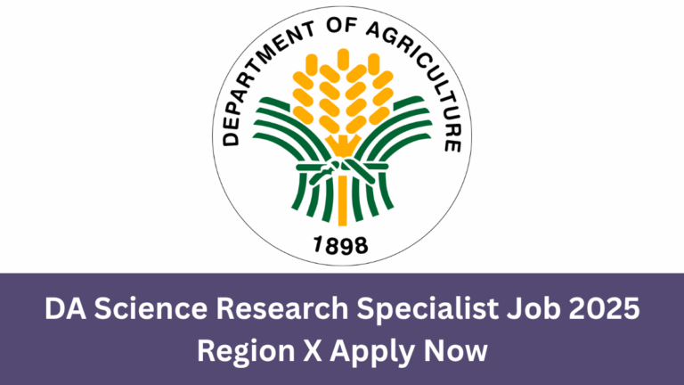 DA Region X Science Research Specialist I Job 2025